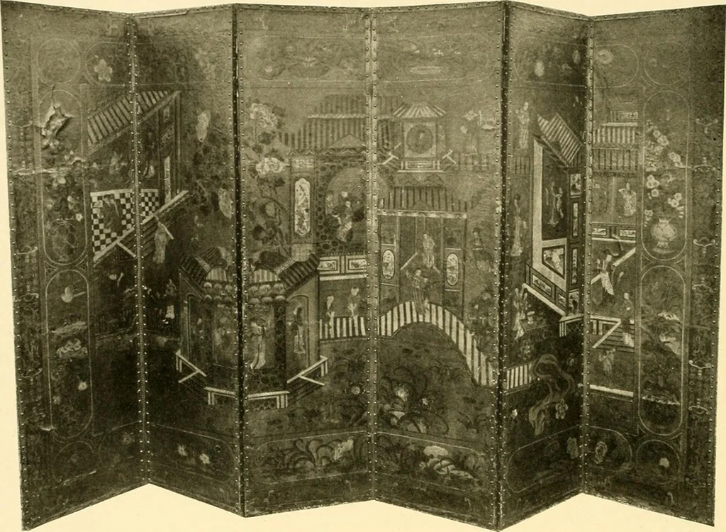An illustration from Decorative textiles; an illustrated book on coverings for furniture, walls and floors, including damasks, brocades and velvets, tapestries, laces, embroideries, chintzes, cretones, drapery and furniture trimmings, wall papers, carpets and rugs, tooled and illuminated leathers, 1918, leaf 455