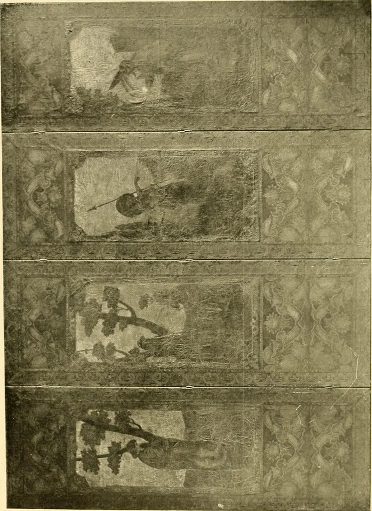 An illustration from Decorative textiles; an illustrated book on coverings for furniture, walls and floors, including damasks, brocades and velvets, tapestries, laces, embroideries, chintzes, cretones, drapery and furniture trimmings, wall papers, carpets and rugs, tooled and illuminated leathers, 1918, leaf 457