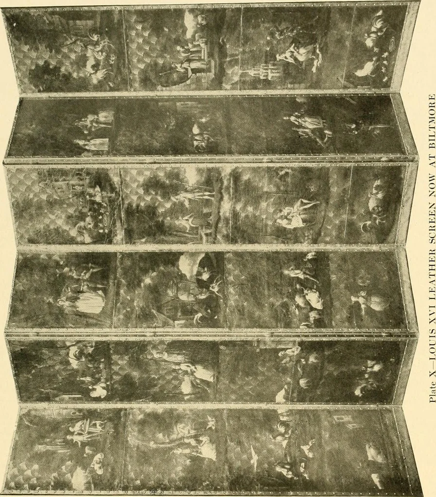 An illustration from Decorative textiles; an illustrated book on coverings for furniture, walls and floors, including damasks, brocades and velvets, tapestries, laces, embroideries, chintzes, cretones, drapery and furniture trimmings, wall papers, carpets and rugs, tooled and illuminated leathers, 1918, leaf 458