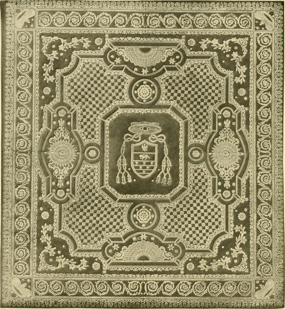 An illustration from Decorative textiles; an illustrated book on coverings for furniture, walls and floors, including damasks, brocades and velvets, tapestries, laces, embroideries, chintzes, cretones, drapery and furniture trimmings, wall papers, carpets and rugs, tooled and illuminated leathers, 1918, leaf 461