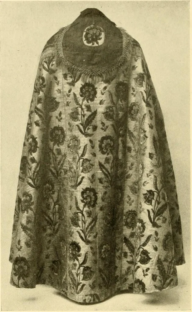 An illustration from Decorative textiles; an illustrated book on coverings for furniture, walls and floors, including damasks, brocades and velvets, tapestries, laces, embroideries, chintzes, cretones, drapery and furniture trimmings, wall papers, carpets and rugs, tooled and illuminated leathers, 1918, leaf 65