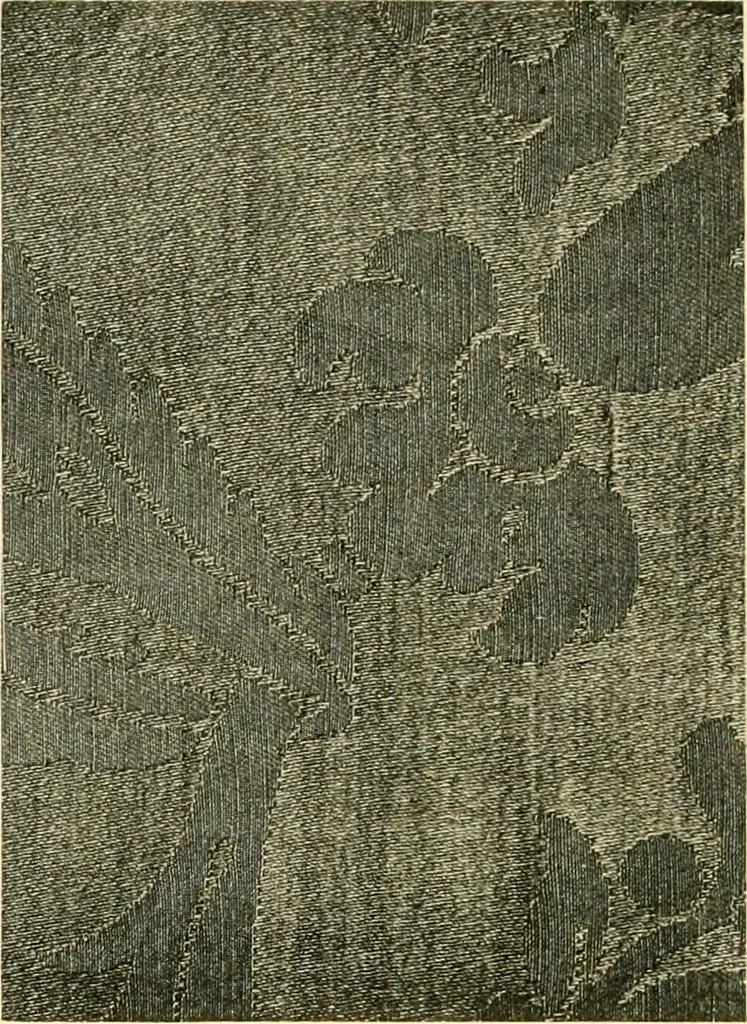 An illustration from Decorative textiles; an illustrated book on coverings for furniture, walls and floors, including damasks, brocades and velvets, tapestries, laces, embroideries, chintzes, cretones, drapery and furniture trimmings, wall papers, carpets and rugs, tooled and illuminated leathers, 1918, leaf 91