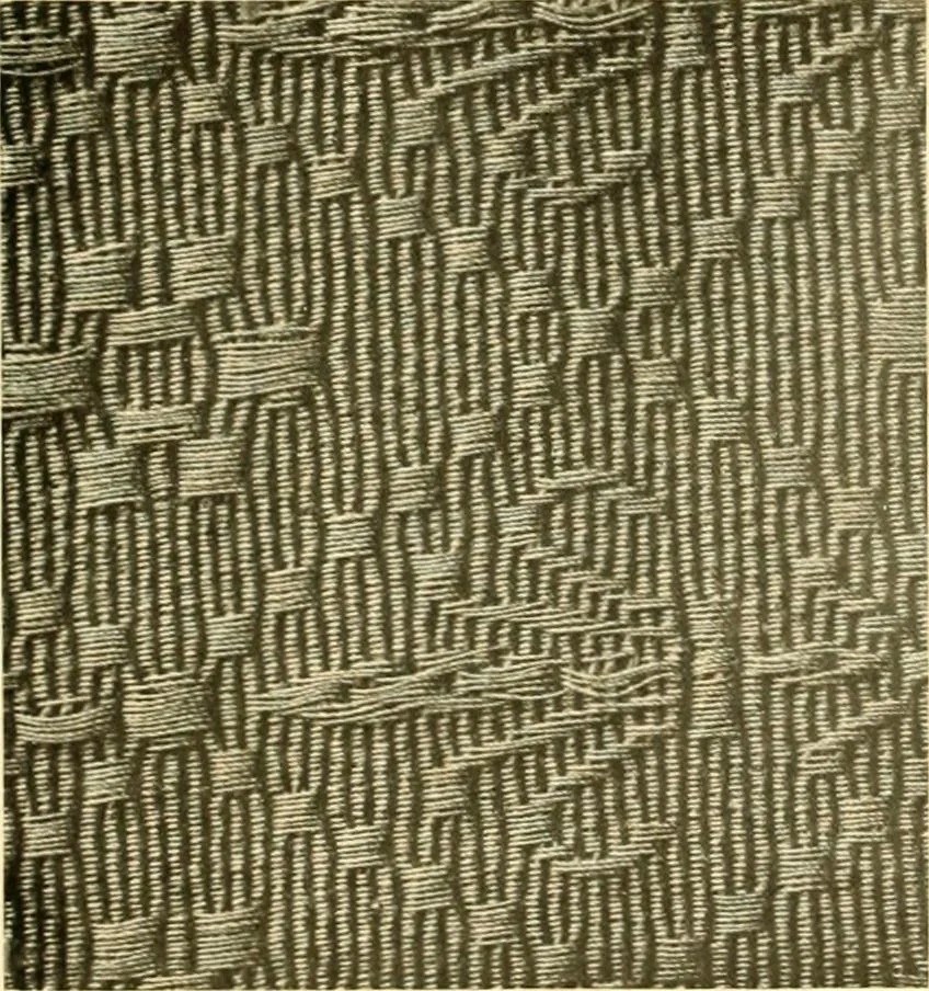An illustration from Decorative textiles; an illustrated book on coverings for furniture, walls and floors, including damasks, brocades and velvets, tapestries, laces, embroideries, chintzes, cretones, drapery and furniture trimmings, wall papers, carpets and rugs, tooled and illuminated leathers, 1918, leaf 97