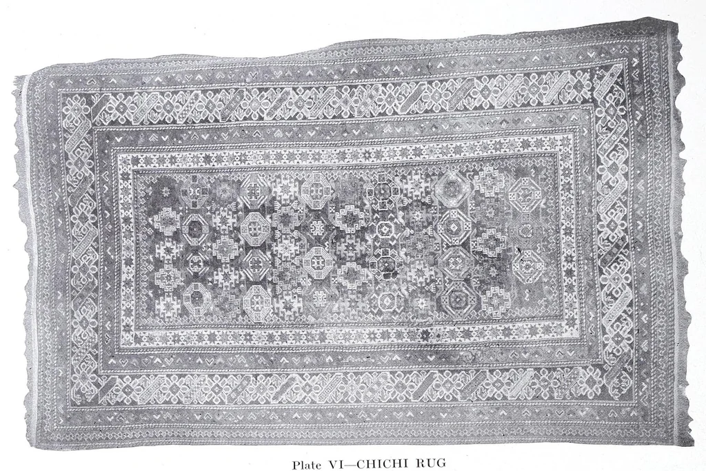 An illustration from Decorative textiles : an illustrated book on coverings for furniture, walls and floors, including damasks, brocades and velvets, tapestries, laces, embroideries, chintzes, cretonnes, drapery and furniture trimmings, wall papers, carpets and rugs, tooled and illuminated leathers, 1918, leaf 224