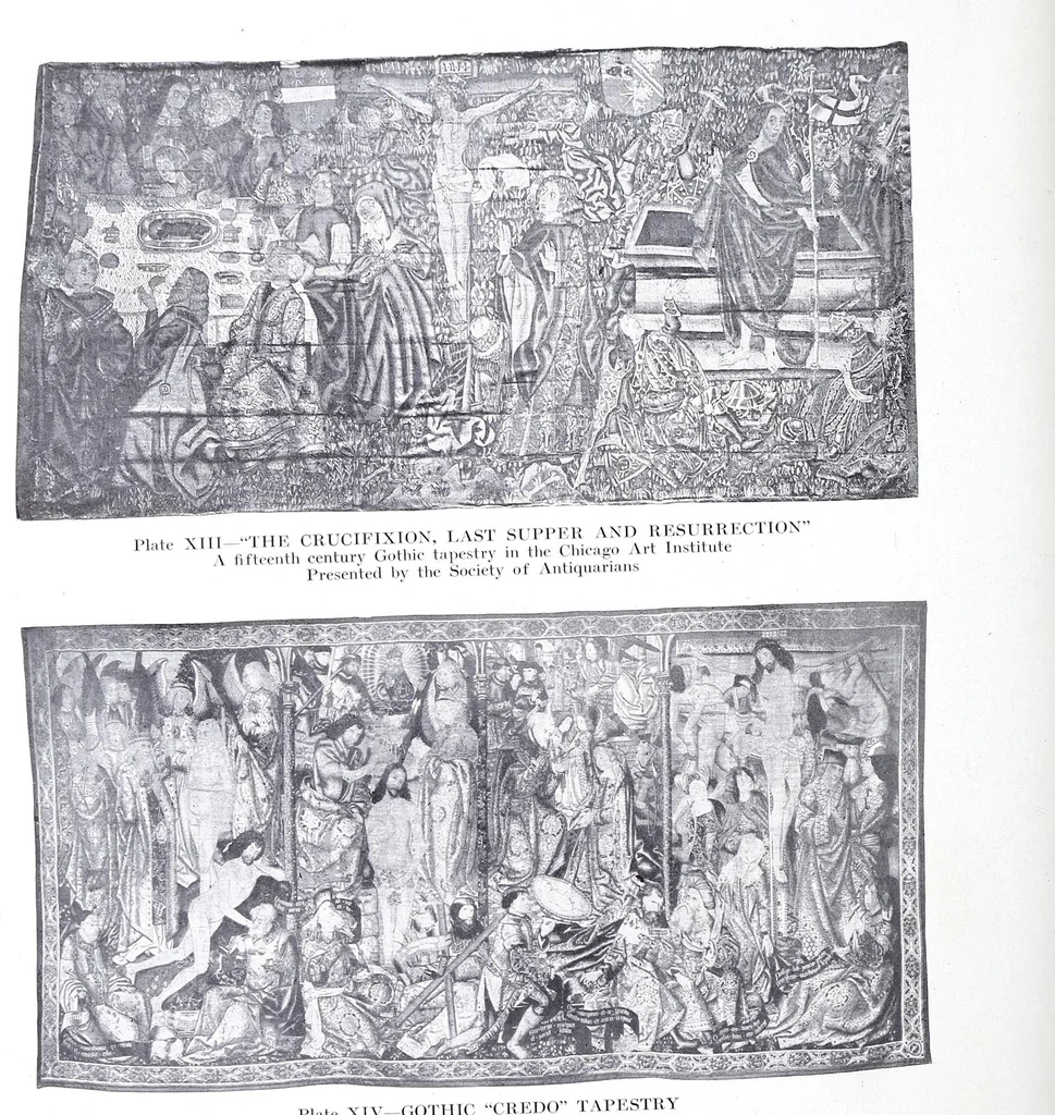 An illustration from Decorative textiles : an illustrated book on coverings for furniture, walls and floors, including damasks, brocades and velvets, tapestries, laces, embroideries, chintzes, cretonnes, drapery and furniture trimmings, wall papers, carpets and rugs, tooled and illuminated leathers, 1918, leaf 290