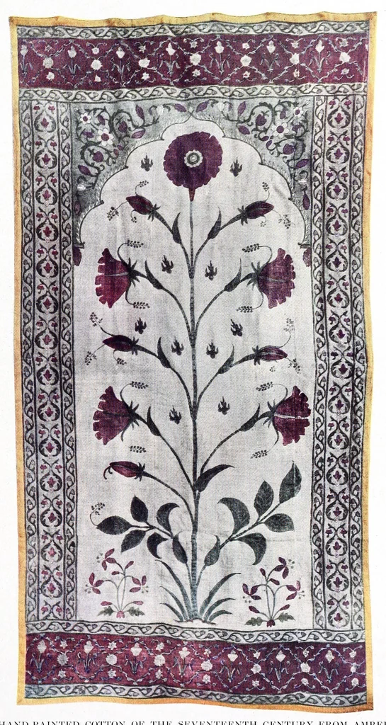 An illustration from Decorative textiles : an illustrated book on coverings for furniture, walls and floors, including damasks, brocades and velvets, tapestries, laces, embroideries, chintzes, cretonnes, drapery and furniture trimmings, wall papers, carpets and rugs, tooled and illuminated leathers, 1918, leaf 353