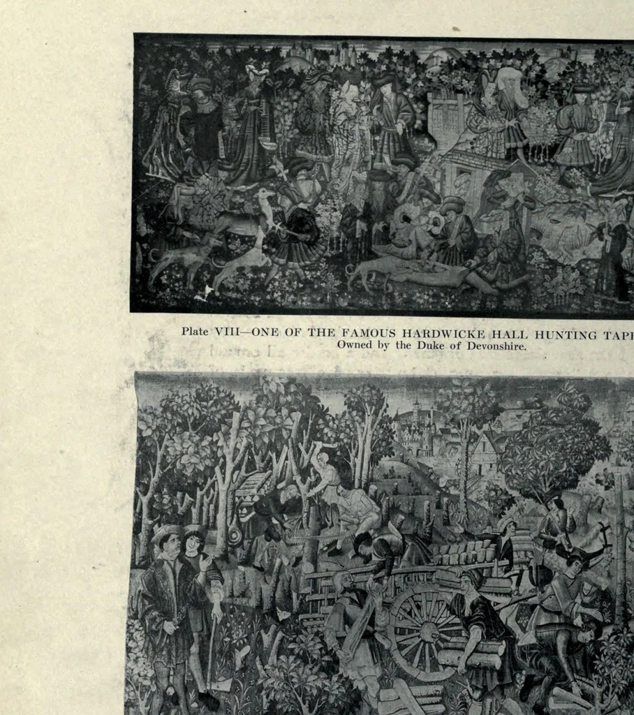 An illustration from Decorative textiles; an illustrated book on coverings for furniture, walls and floors, including damasks, brocades and velvets, tapestries, laces, embroideries, chintzes, cretones, drapery and furniture trimmings, wall papers, carpets and rugs, tooled and illuminated leathers, 1918, leaf 286
