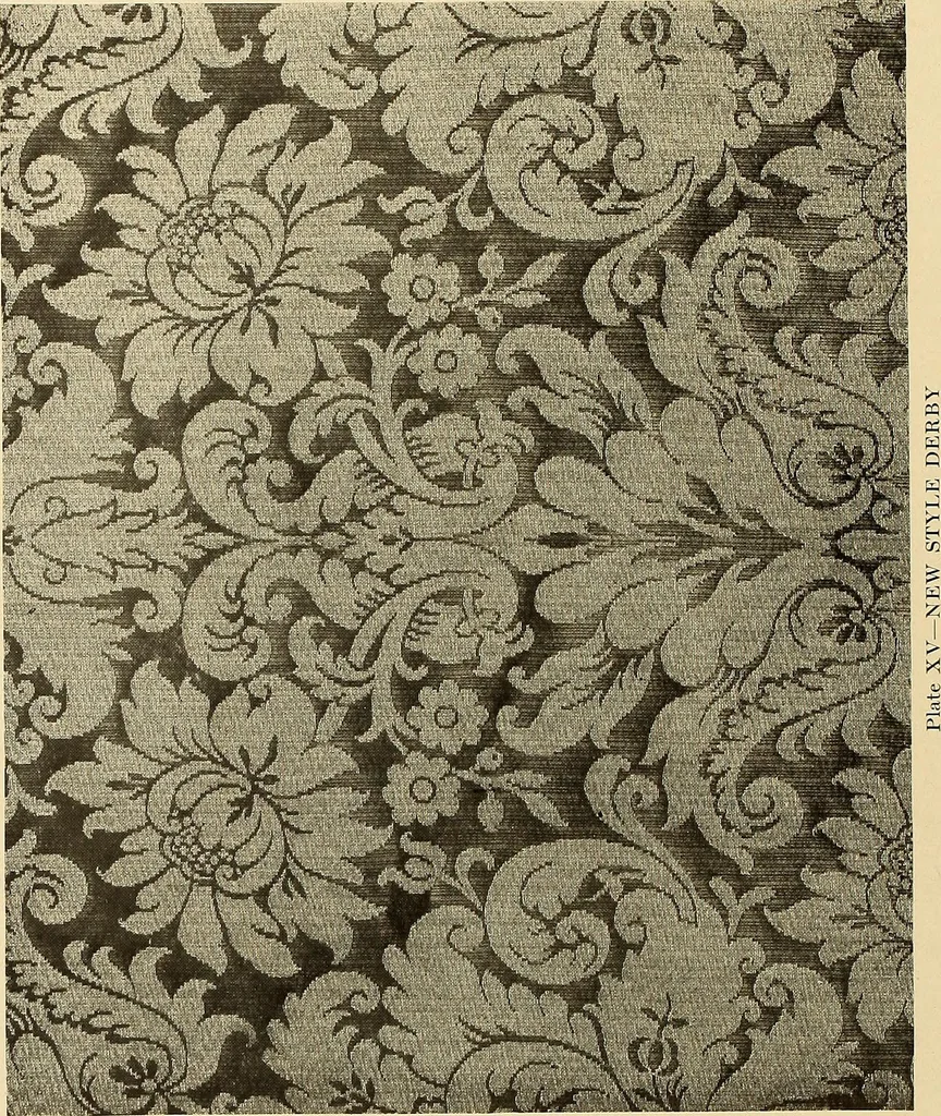 An illustration from Decorative textiles; an illustrated book on coverings for furniture, walls and floors, including damasks, brocades and velvets, tapestries, laces, embroideries, chintzes, cretonnes, drapery and furniture trimmings, wall papers, carpets and rugs, tooled and illuminated leathers, 1918, leaf 103
