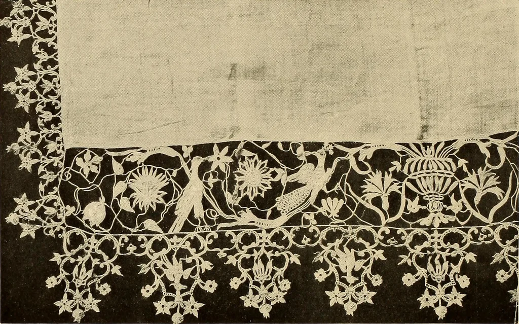 An illustration from Decorative textiles; an illustrated book on coverings for furniture, walls and floors, including damasks, brocades and velvets, tapestries, laces, embroideries, chintzes, cretonnes, drapery and furniture trimmings, wall papers, carpets and rugs, tooled and illuminated leathers, 1918, leaf 111