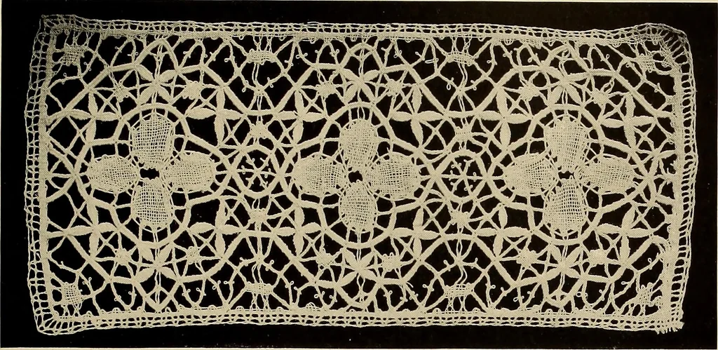 An illustration from Decorative textiles; an illustrated book on coverings for furniture, walls and floors, including damasks, brocades and velvets, tapestries, laces, embroideries, chintzes, cretonnes, drapery and furniture trimmings, wall papers, carpets and rugs, tooled and illuminated leathers, 1918, leaf 114
