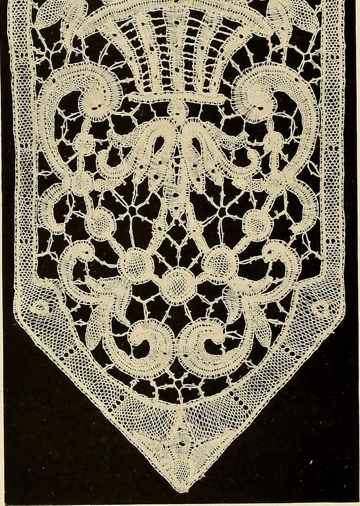 An illustration from Decorative textiles; an illustrated book on coverings for furniture, walls and floors, including damasks, brocades and velvets, tapestries, laces, embroideries, chintzes, cretonnes, drapery and furniture trimmings, wall papers, carpets and rugs, tooled and illuminated leathers, 1918, leaf 117