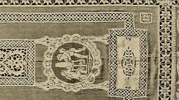 An illustration from Decorative textiles; an illustrated book on coverings for furniture, walls and floors, including damasks, brocades and velvets, tapestries, laces, embroideries, chintzes, cretonnes, drapery and furniture trimmings, wall papers, carpets and rugs, tooled and illuminated leathers, 1918, leaf 120