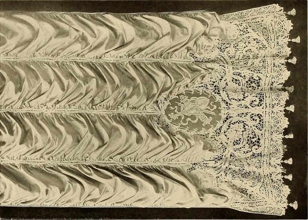 An illustration from Decorative textiles; an illustrated book on coverings for furniture, walls and floors, including damasks, brocades and velvets, tapestries, laces, embroideries, chintzes, cretonnes, drapery and furniture trimmings, wall papers, carpets and rugs, tooled and illuminated leathers, 1918, leaf 121
