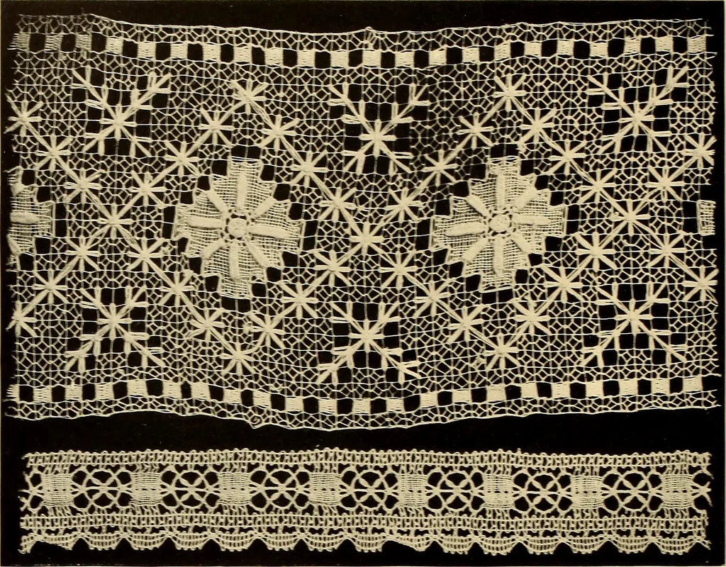 An illustration from Decorative textiles; an illustrated book on coverings for furniture, walls and floors, including damasks, brocades and velvets, tapestries, laces, embroideries, chintzes, cretonnes, drapery and furniture trimmings, wall papers, carpets and rugs, tooled and illuminated leathers, 1918, leaf 123