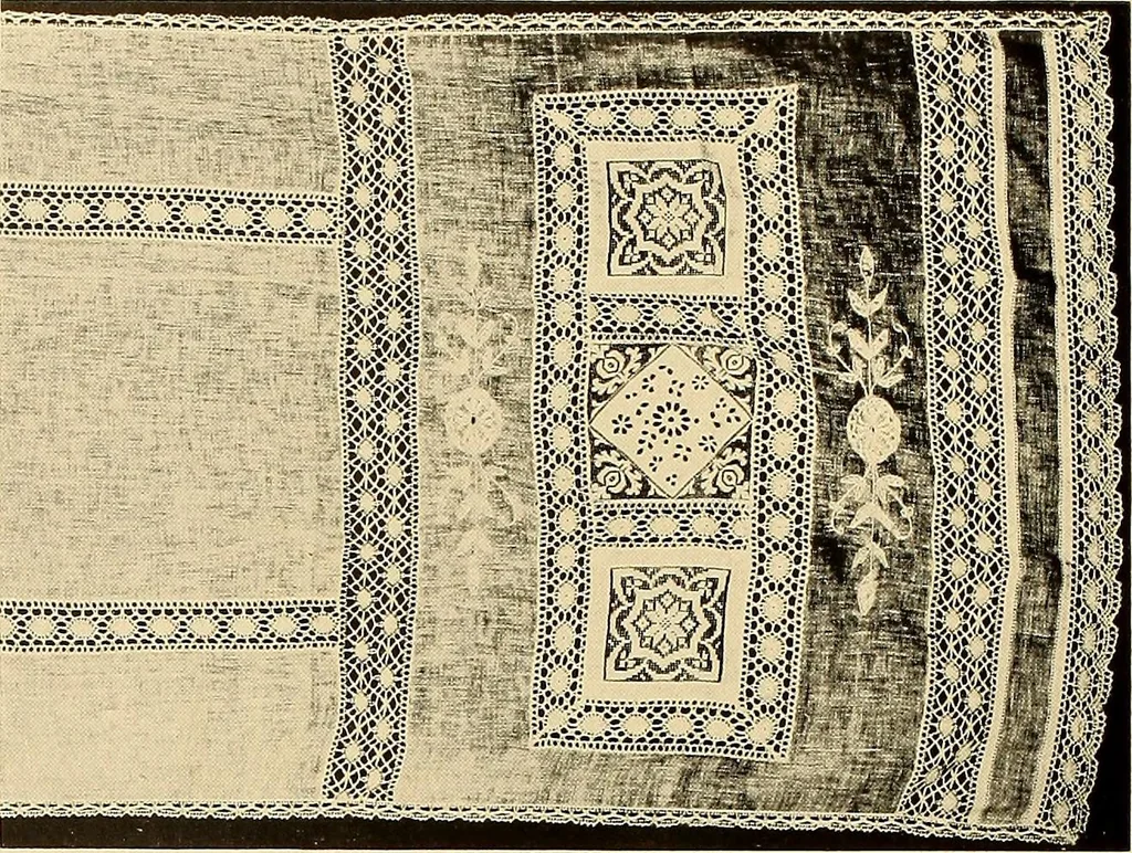 An illustration from Decorative textiles; an illustrated book on coverings for furniture, walls and floors, including damasks, brocades and velvets, tapestries, laces, embroideries, chintzes, cretonnes, drapery and furniture trimmings, wall papers, carpets and rugs, tooled and illuminated leathers, 1918, leaf 131