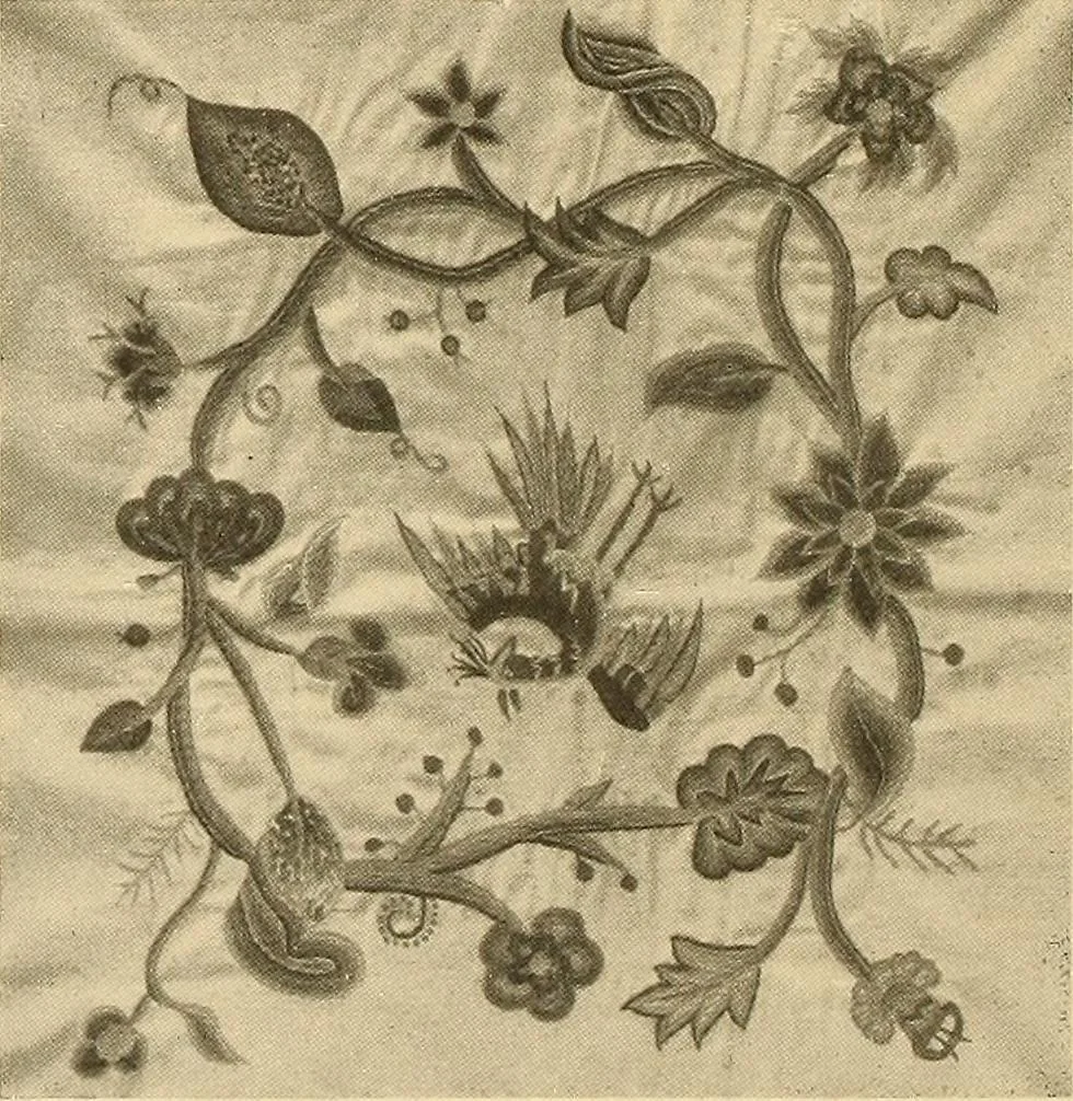 An illustration from Decorative textiles; an illustrated book on coverings for furniture, walls and floors, including damasks, brocades and velvets, tapestries, laces, embroideries, chintzes, cretonnes, drapery and furniture trimmings, wall papers, carpets and rugs, tooled and illuminated leathers, 1918, leaf 141
