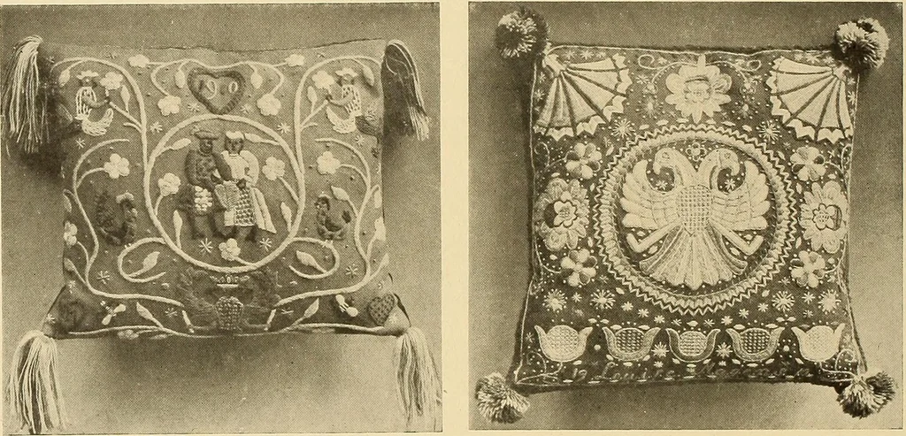 An illustration from Decorative textiles; an illustrated book on coverings for furniture, walls and floors, including damasks, brocades and velvets, tapestries, laces, embroideries, chintzes, cretonnes, drapery and furniture trimmings, wall papers, carpets and rugs, tooled and illuminated leathers, 1918, leaf 153