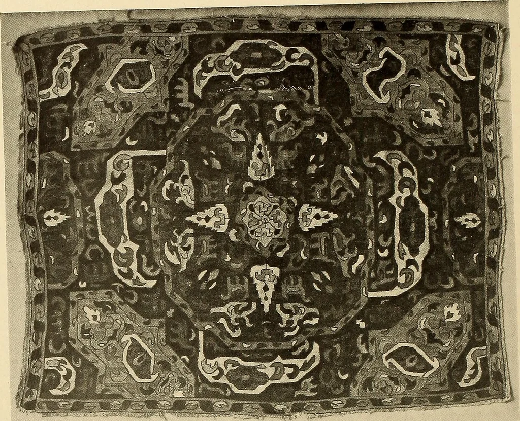 An illustration from Decorative textiles; an illustrated book on coverings for furniture, walls and floors, including damasks, brocades and velvets, tapestries, laces, embroideries, chintzes, cretonnes, drapery and furniture trimmings, wall papers, carpets and rugs, tooled and illuminated leathers, 1918, leaf 161