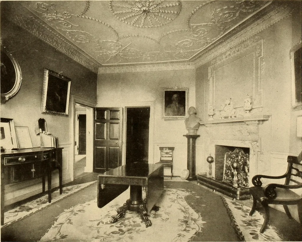 An illustration from Decorative textiles; an illustrated book on coverings for furniture, walls and floors, including damasks, brocades and velvets, tapestries, laces, embroideries, chintzes, cretonnes, drapery and furniture trimmings, wall papers, carpets and rugs, tooled and illuminated leathers, 1918, leaf 181