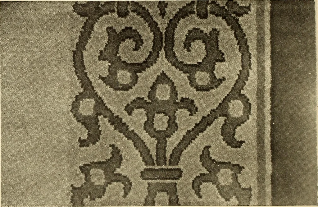 An illustration from Decorative textiles; an illustrated book on coverings for furniture, walls and floors, including damasks, brocades and velvets, tapestries, laces, embroideries, chintzes, cretonnes, drapery and furniture trimmings, wall papers, carpets and rugs, tooled and illuminated leathers, 1918, leaf 191