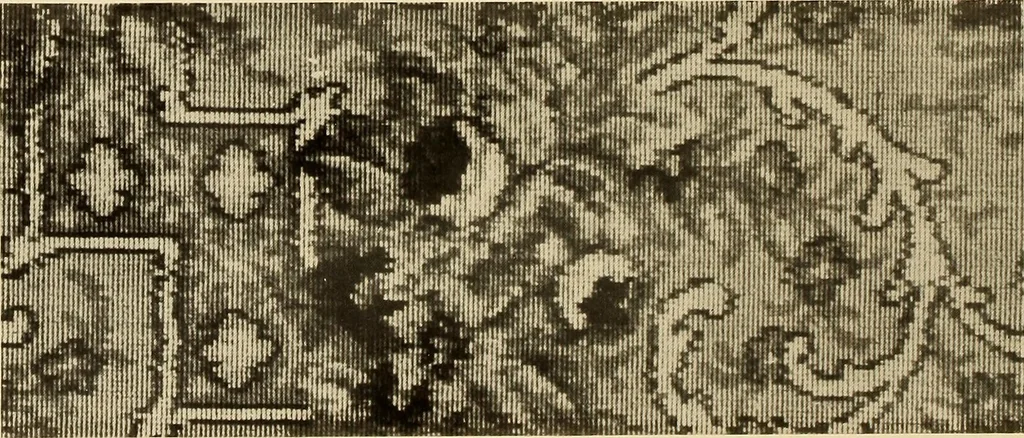 An illustration from Decorative textiles; an illustrated book on coverings for furniture, walls and floors, including damasks, brocades and velvets, tapestries, laces, embroideries, chintzes, cretonnes, drapery and furniture trimmings, wall papers, carpets and rugs, tooled and illuminated leathers, 1918, leaf 193