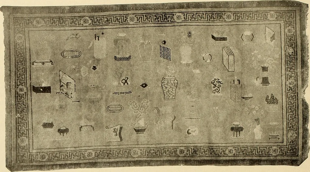 An illustration from Decorative textiles; an illustrated book on coverings for furniture, walls and floors, including damasks, brocades and velvets, tapestries, laces, embroideries, chintzes, cretonnes, drapery and furniture trimmings, wall papers, carpets and rugs, tooled and illuminated leathers, 1918, leaf 207