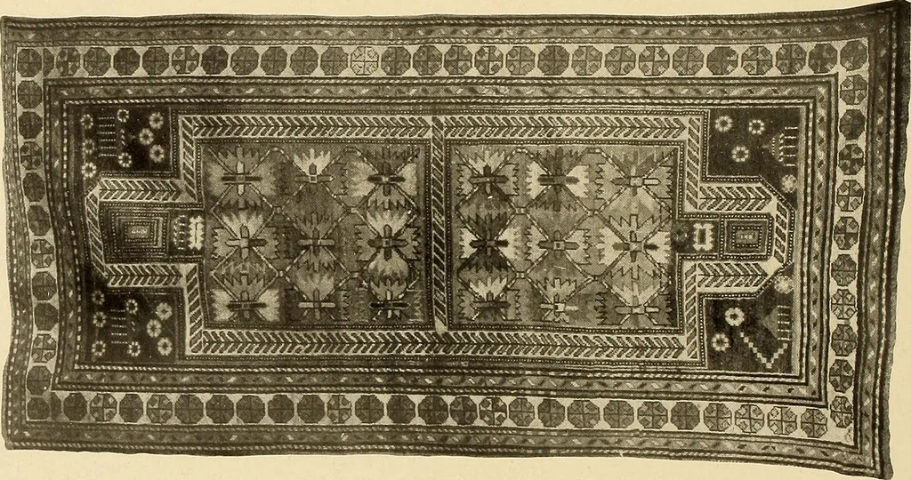 An illustration from Decorative textiles; an illustrated book on coverings for furniture, walls and floors, including damasks, brocades and velvets, tapestries, laces, embroideries, chintzes, cretonnes, drapery and furniture trimmings, wall papers, carpets and rugs, tooled and illuminated leathers, 1918, leaf 215