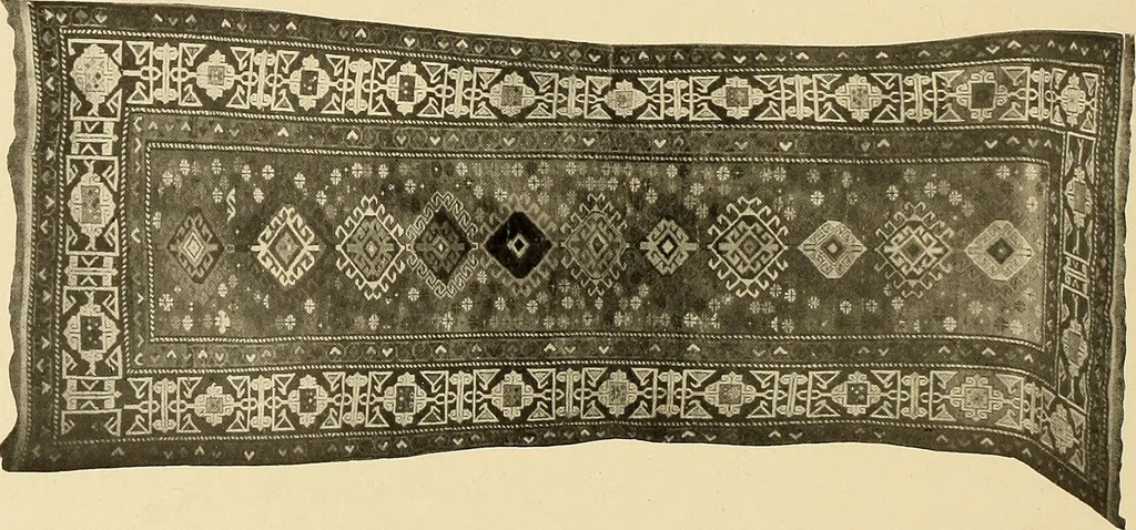 An illustration from Decorative textiles; an illustrated book on coverings for furniture, walls and floors, including damasks, brocades and velvets, tapestries, laces, embroideries, chintzes, cretonnes, drapery and furniture trimmings, wall papers, carpets and rugs, tooled and illuminated leathers, 1918, leaf 223