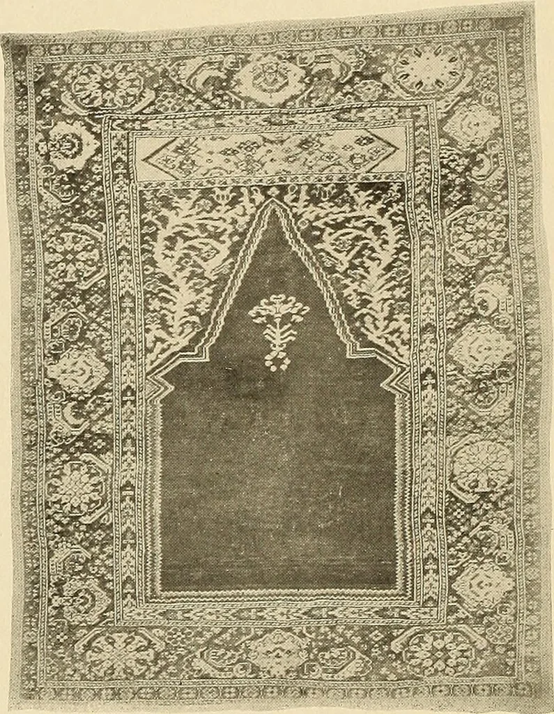 An illustration from Decorative textiles; an illustrated book on coverings for furniture, walls and floors, including damasks, brocades and velvets, tapestries, laces, embroideries, chintzes, cretonnes, drapery and furniture trimmings, wall papers, carpets and rugs, tooled and illuminated leathers, 1918, leaf 227