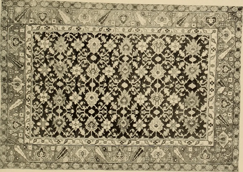 An illustration from Decorative textiles; an illustrated book on coverings for furniture, walls and floors, including damasks, brocades and velvets, tapestries, laces, embroideries, chintzes, cretonnes, drapery and furniture trimmings, wall papers, carpets and rugs, tooled and illuminated leathers, 1918, leaf 234