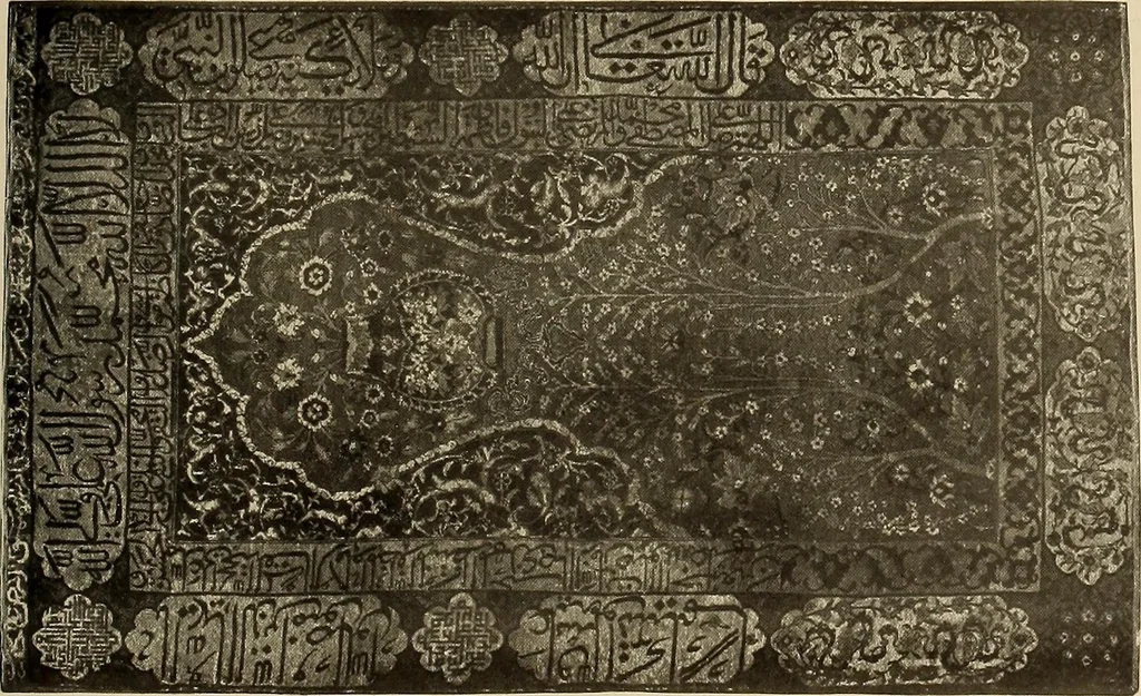 An illustration from Decorative textiles; an illustrated book on coverings for furniture, walls and floors, including damasks, brocades and velvets, tapestries, laces, embroideries, chintzes, cretonnes, drapery and furniture trimmings, wall papers, carpets and rugs, tooled and illuminated leathers, 1918, leaf 242