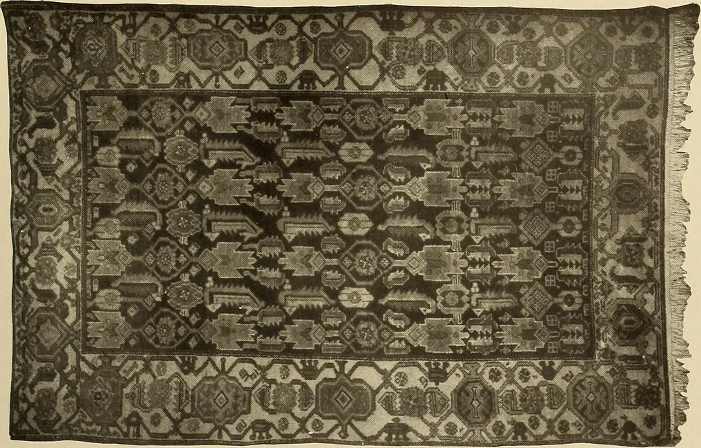 An illustration from Decorative textiles; an illustrated book on coverings for furniture, walls and floors, including damasks, brocades and velvets, tapestries, laces, embroideries, chintzes, cretonnes, drapery and furniture trimmings, wall papers, carpets and rugs, tooled and illuminated leathers, 1918, leaf 246