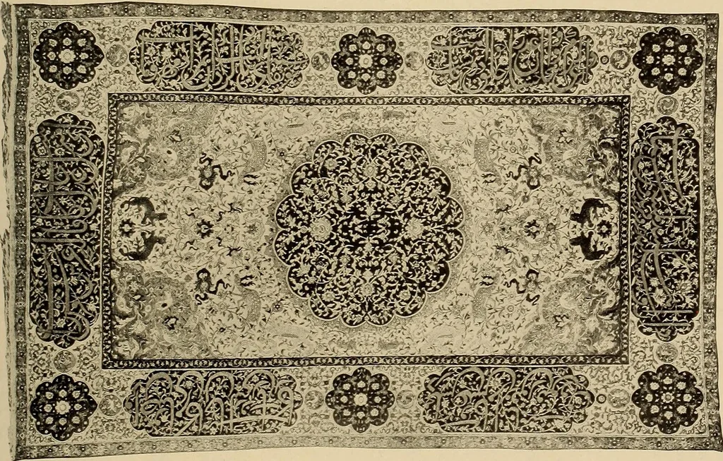 An illustration from Decorative textiles; an illustrated book on coverings for furniture, walls and floors, including damasks, brocades and velvets, tapestries, laces, embroideries, chintzes, cretonnes, drapery and furniture trimmings, wall papers, carpets and rugs, tooled and illuminated leathers, 1918, leaf 252