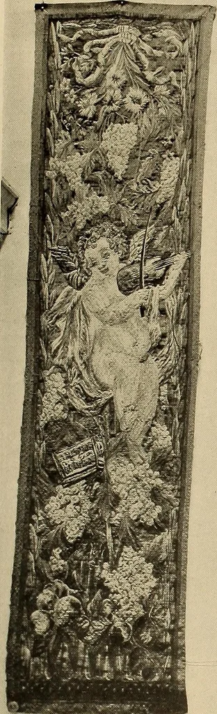 An illustration from Decorative textiles; an illustrated book on coverings for furniture, walls and floors, including damasks, brocades and velvets, tapestries, laces, embroideries, chintzes, cretonnes, drapery and furniture trimmings, wall papers, carpets and rugs, tooled and illuminated leathers, 1918, leaf 270