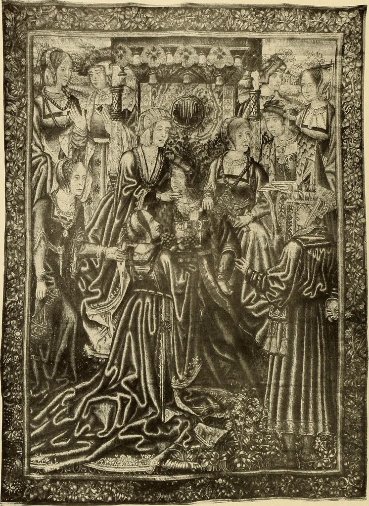 An illustration from Decorative textiles; an illustrated book on coverings for furniture, walls and floors, including damasks, brocades and velvets, tapestries, laces, embroideries, chintzes, cretonnes, drapery and furniture trimmings, wall papers, carpets and rugs, tooled and illuminated leathers, 1918, leaf 293