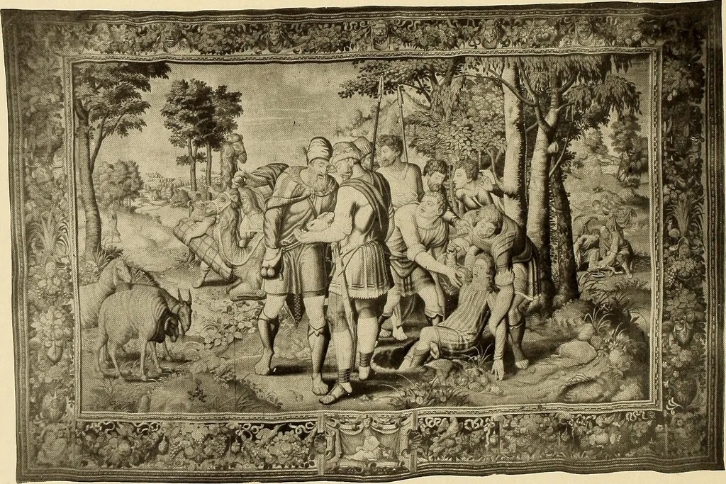 An illustration from Decorative textiles; an illustrated book on coverings for furniture, walls and floors, including damasks, brocades and velvets, tapestries, laces, embroideries, chintzes, cretonnes, drapery and furniture trimmings, wall papers, carpets and rugs, tooled and illuminated leathers, 1918, leaf 299