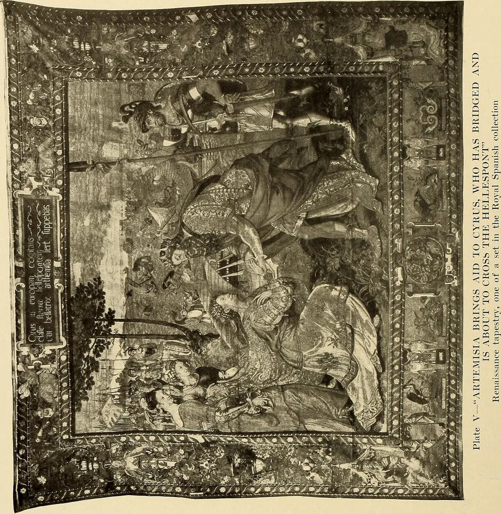 An illustration from Decorative textiles; an illustrated book on coverings for furniture, walls and floors, including damasks, brocades and velvets, tapestries, laces, embroideries, chintzes, cretonnes, drapery and furniture trimmings, wall papers, carpets and rugs, tooled and illuminated leathers, 1918, leaf 301
