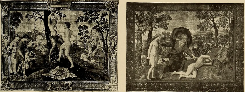 An illustration from Decorative textiles; an illustrated book on coverings for furniture, walls and floors, including damasks, brocades and velvets, tapestries, laces, embroideries, chintzes, cretonnes, drapery and furniture trimmings, wall papers, carpets and rugs, tooled and illuminated leathers, 1918, leaf 308