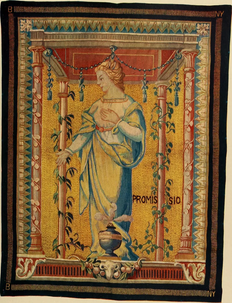 An illustration from Decorative textiles; an illustrated book on coverings for furniture, walls and floors, including damasks, brocades and velvets, tapestries, laces, embroideries, chintzes, cretonnes, drapery and furniture trimmings, wall papers, carpets and rugs, tooled and illuminated leathers, 1918, leaf 334