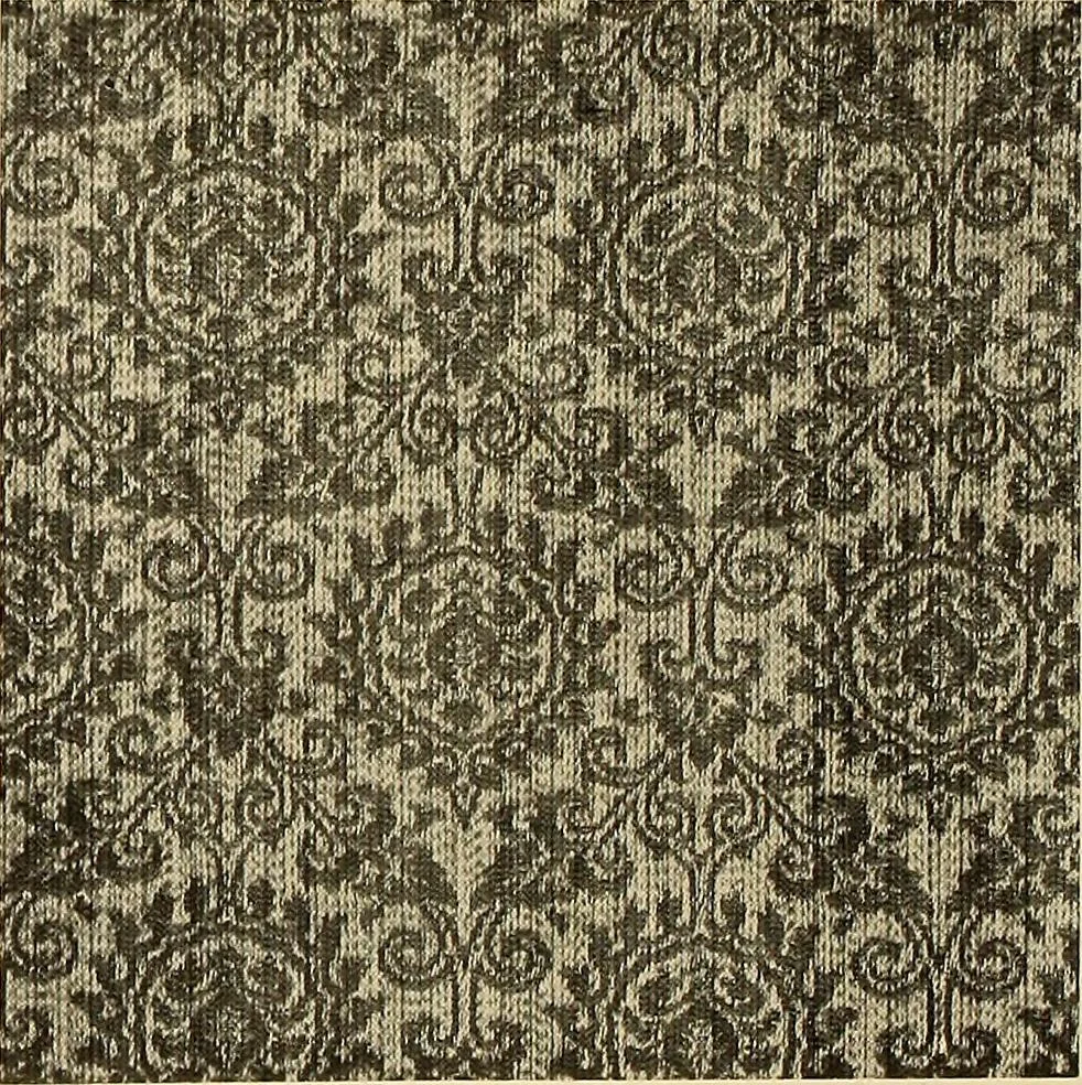 An illustration from Decorative textiles; an illustrated book on coverings for furniture, walls and floors, including damasks, brocades and velvets, tapestries, laces, embroideries, chintzes, cretonnes, drapery and furniture trimmings, wall papers, carpets and rugs, tooled and illuminated leathers, 1918, leaf 35