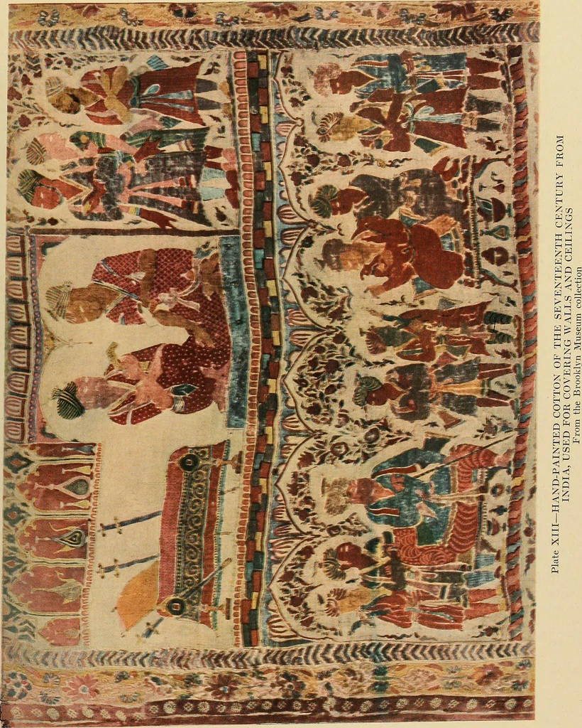 An illustration from Decorative textiles; an illustrated book on coverings for furniture, walls and floors, including damasks, brocades and velvets, tapestries, laces, embroideries, chintzes, cretonnes, drapery and furniture trimmings, wall papers, carpets and rugs, tooled and illuminated leathers, 1918, leaf 360