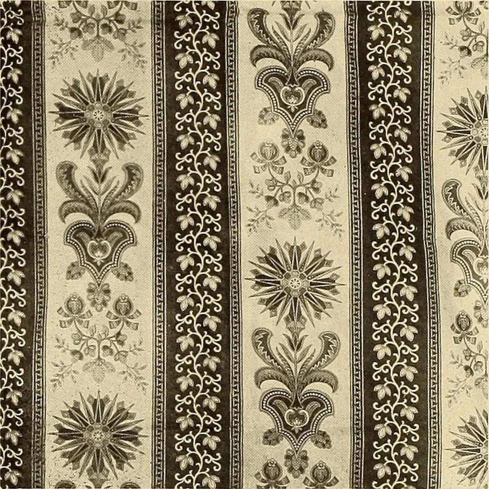 An illustration from Decorative textiles; an illustrated book on coverings for furniture, walls and floors, including damasks, brocades and velvets, tapestries, laces, embroideries, chintzes, cretonnes, drapery and furniture trimmings, wall papers, carpets and rugs, tooled and illuminated leathers, 1918, leaf 361