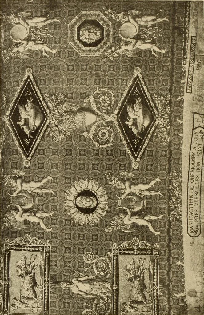 An illustration from Decorative textiles; an illustrated book on coverings for furniture, walls and floors, including damasks, brocades and velvets, tapestries, laces, embroideries, chintzes, cretonnes, drapery and furniture trimmings, wall papers, carpets and rugs, tooled and illuminated leathers, 1918, leaf 363