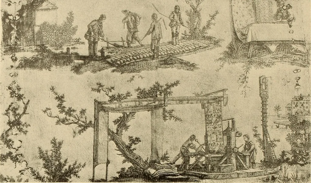 An illustration from Decorative textiles; an illustrated book on coverings for furniture, walls and floors, including damasks, brocades and velvets, tapestries, laces, embroideries, chintzes, cretonnes, drapery and furniture trimmings, wall papers, carpets and rugs, tooled and illuminated leathers, 1918, leaf 365