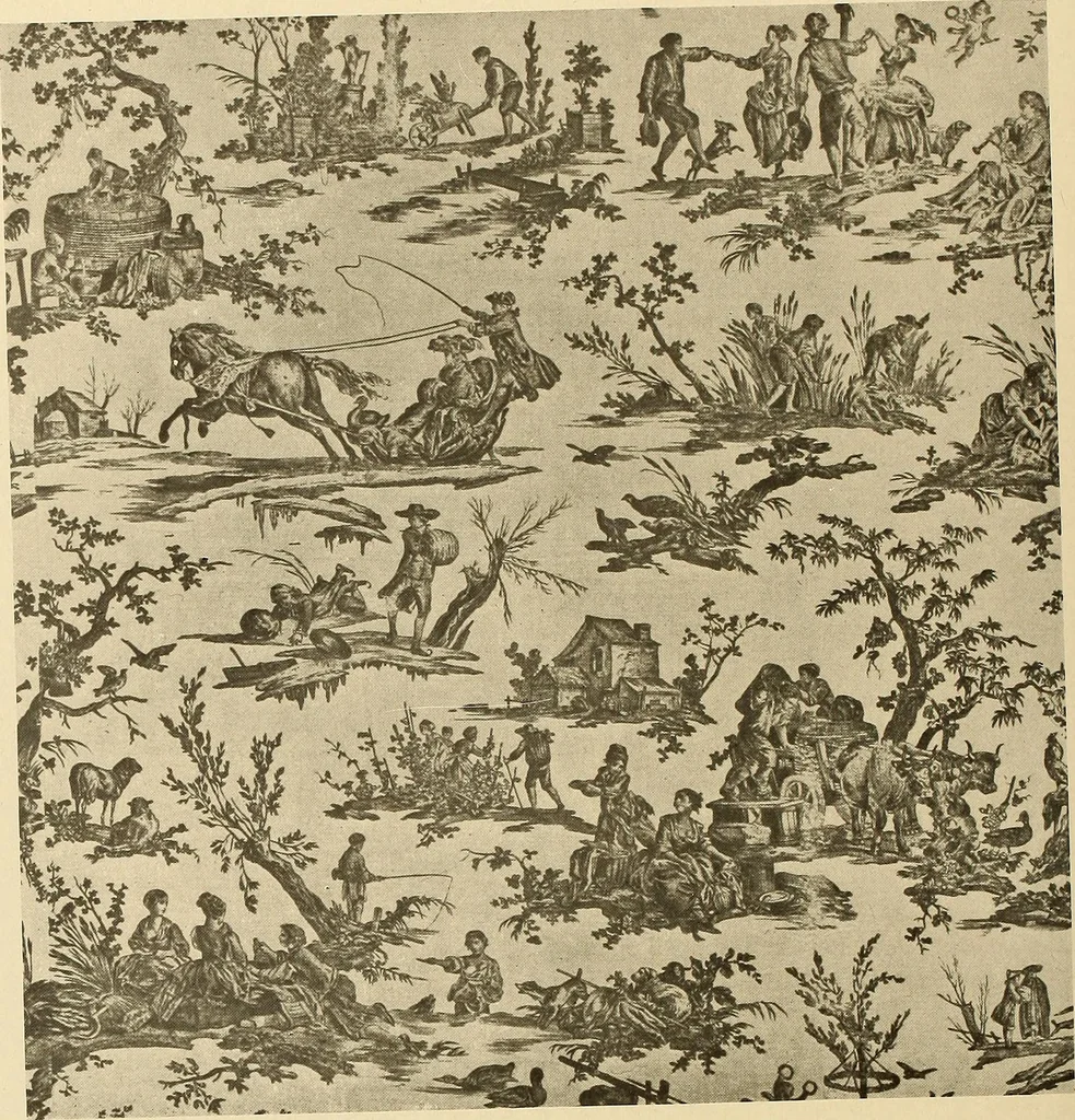 An illustration from Decorative textiles; an illustrated book on coverings for furniture, walls and floors, including damasks, brocades and velvets, tapestries, laces, embroideries, chintzes, cretonnes, drapery and furniture trimmings, wall papers, carpets and rugs, tooled and illuminated leathers, 1918, leaf 367