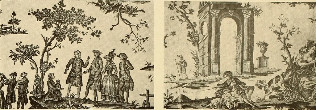 An illustration from Decorative textiles; an illustrated book on coverings for furniture, walls and floors, including damasks, brocades and velvets, tapestries, laces, embroideries, chintzes, cretonnes, drapery and furniture trimmings, wall papers, carpets and rugs, tooled and illuminated leathers, 1918, leaf 375