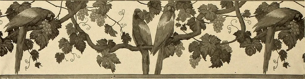 An illustration from Decorative textiles; an illustrated book on coverings for furniture, walls and floors, including damasks, brocades and velvets, tapestries, laces, embroideries, chintzes, cretonnes, drapery and furniture trimmings, wall papers, carpets and rugs, tooled and illuminated leathers, 1918, leaf 393