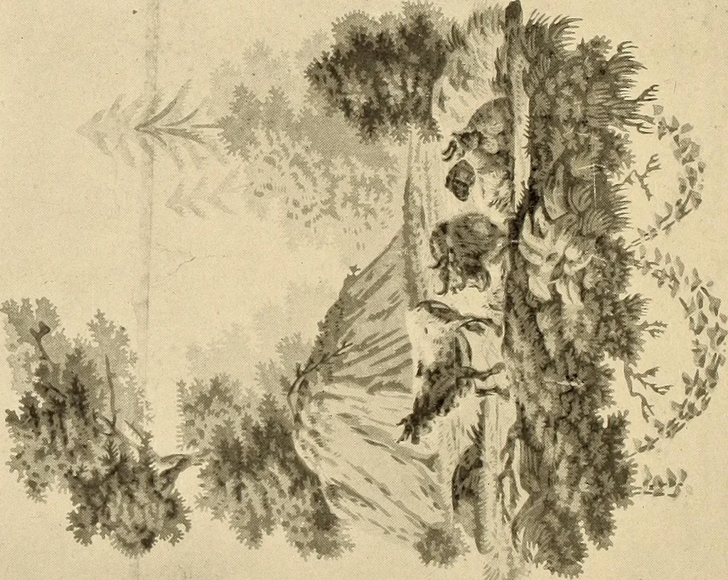 An illustration from Decorative textiles; an illustrated book on coverings for furniture, walls and floors, including damasks, brocades and velvets, tapestries, laces, embroideries, chintzes, cretonnes, drapery and furniture trimmings, wall papers, carpets and rugs, tooled and illuminated leathers, 1918, leaf 409