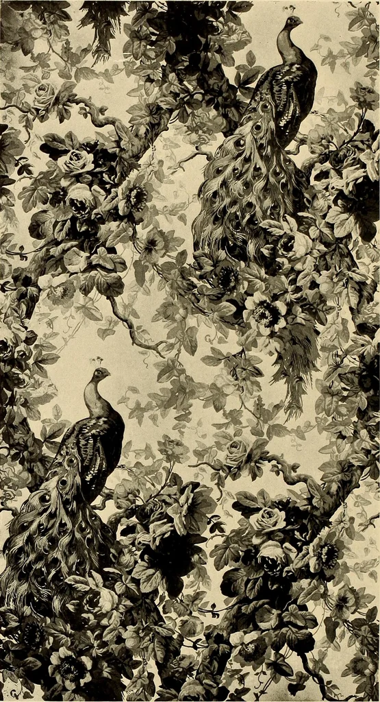 An illustration from Decorative textiles; an illustrated book on coverings for furniture, walls and floors, including damasks, brocades and velvets, tapestries, laces, embroideries, chintzes, cretonnes, drapery and furniture trimmings, wall papers, carpets and rugs, tooled and illuminated leathers, 1918, leaf 413