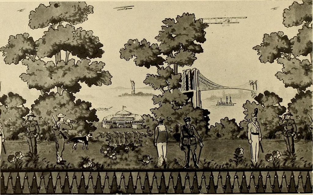 An illustration from Decorative textiles; an illustrated book on coverings for furniture, walls and floors, including damasks, brocades and velvets, tapestries, laces, embroideries, chintzes, cretonnes, drapery and furniture trimmings, wall papers, carpets and rugs, tooled and illuminated leathers, 1918, leaf 419